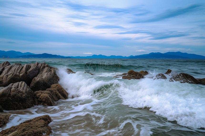 汹涌的海浪图片