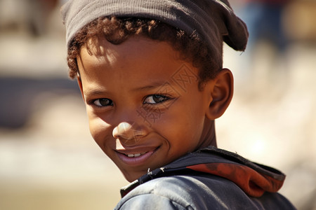 微笑的非洲孩子背景图片