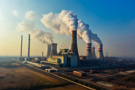 环保电厂工业烟囱废气排放背景