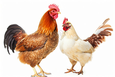 动物养殖白色背景上的家禽背景