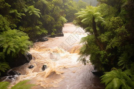 热带雨林中的河流图片