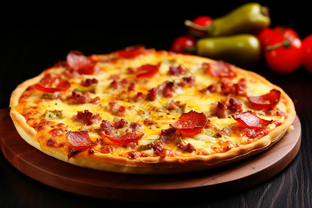 香肠披萨香肠比萨高清图片