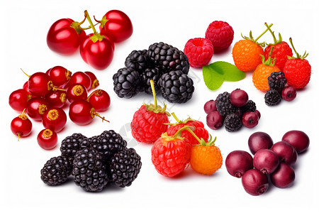 各类含维生素营养的新鲜浆果图片