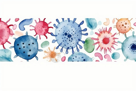 多色微生物病毒背景图片