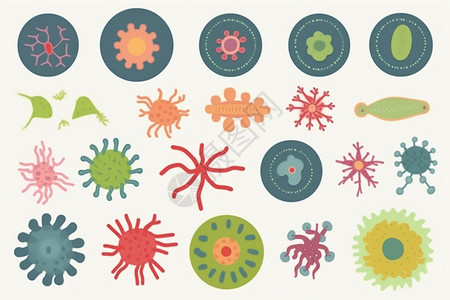 微生物细菌细胞图标设计高清图片