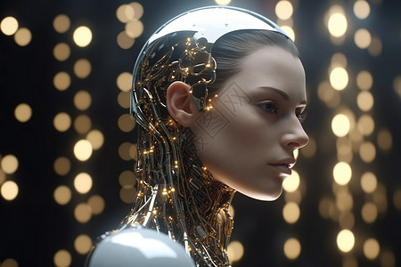 女性角色特写镜头下的虚拟AI角色背景