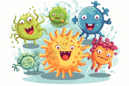 卡通细菌插图图片