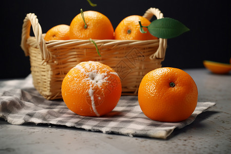 发霉的橘子背景图片