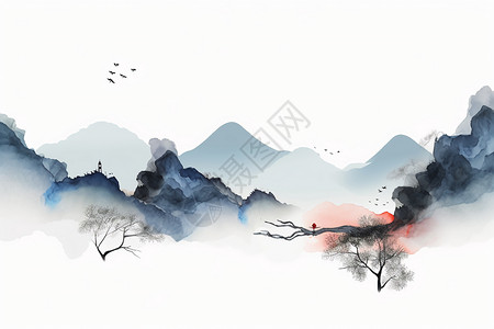 中国风的水墨画背景图片