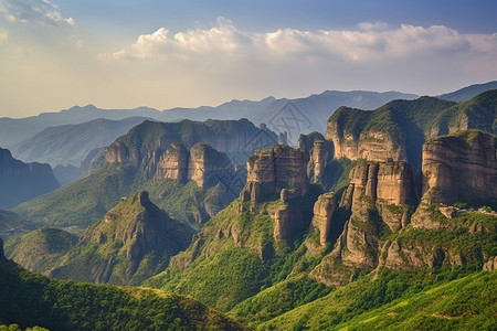 大川看到山顶景色背景