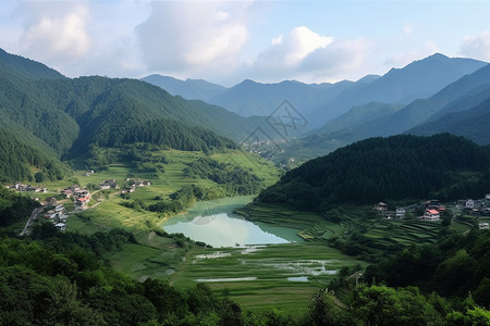 从山上看风景背景图片