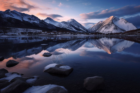 冬季雪山美景图片