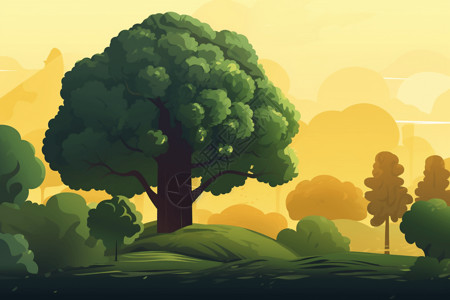 绿色西兰树背景图片