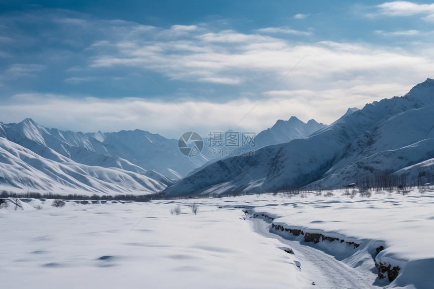 天山雪景图片