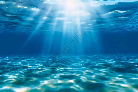 海底世界穿透蓝色阳光高清图片