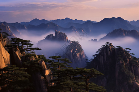 黄山高清素材安徽，户外，日出，空中透视，风景，黄山，高清背景