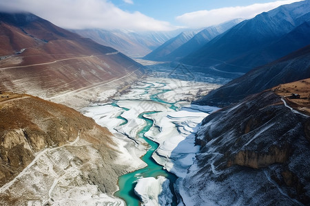 高清河流素材冰山，冰雪，川西，旅游，河流，湖泊，航拍，高清背景