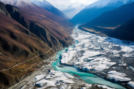 冰山，冰雪，川西，旅游，河流，湖泊，航拍，高清图片