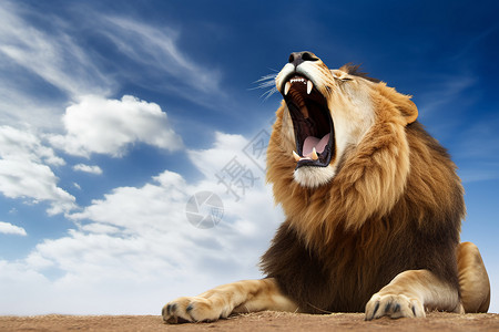 狮子咆哮打哈欠的母狮背景