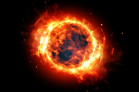 太阳火球热量积聚爆炸的火球设计图片