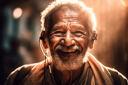 患者开心老人的微笑表情背景