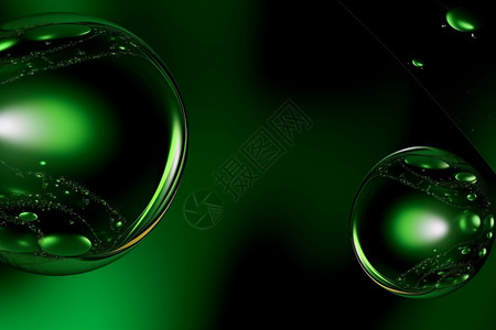 绿色泡沫抽象背景图片