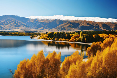 湖边秋景图片