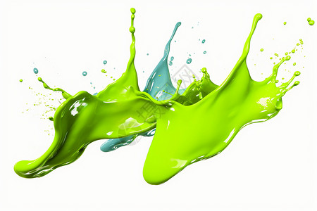 绿色飞溅液体绿色油漆飞溅在墙上设计图片