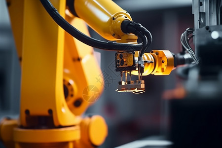 工业正在工作的机器人手臂图片