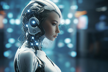 未来感虚拟机器人背景图片