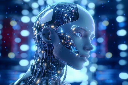 未来科技感AI机器人背景图片