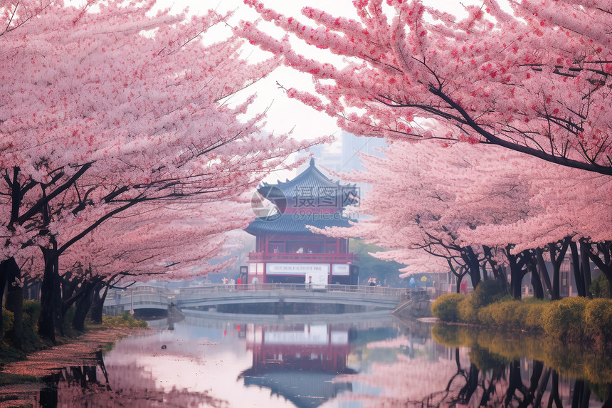 春天樱花盛开的自然景观图片