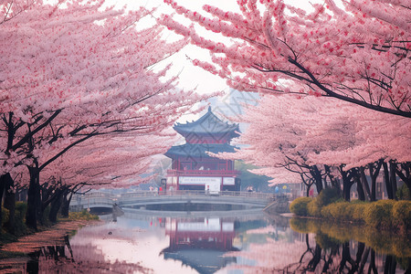 春天樱花盛开的自然景观图片