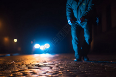 检查道路的工人背景图片