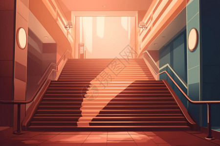 电影院楼梯插画