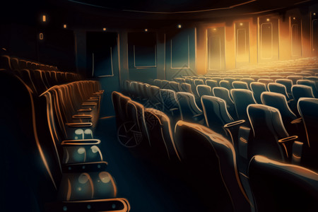 剧场剧院剧院里整齐的座位插画