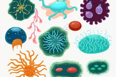 细胞微观大细胞细菌病毒高清图片