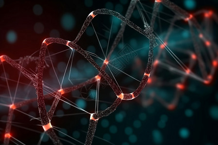 抽象DNA链的3D概念图图片