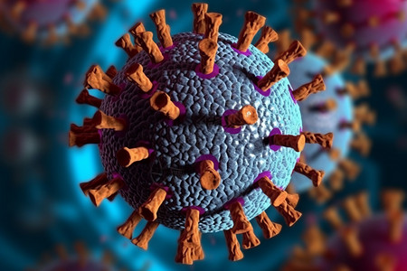 冠状病毒3D概念图图片