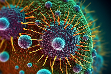 流感病毒细胞繁殖过程背景图片