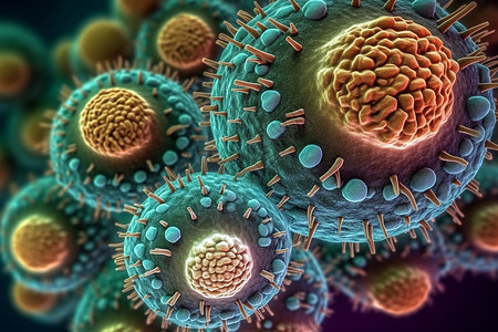 生物流感病毒细胞背景图片