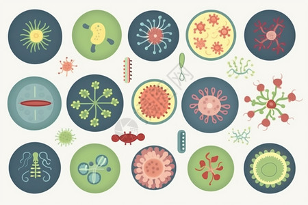 细菌细胞的卡通插图图片