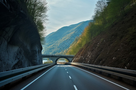 公路隧道的自然景观背景图片