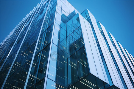 蓝玻璃现代建筑摩天大楼背景图片