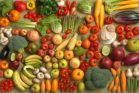 市场形状农产品交易市场上的水果和蔬菜背景