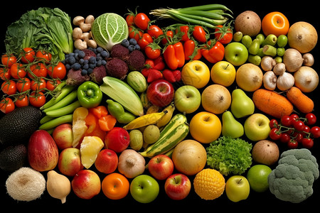 市场形状有机的水果和蔬菜背景