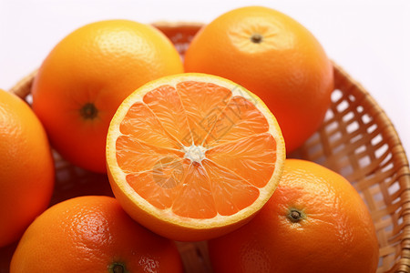 柑橘的切开截面背景图片
