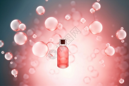 精华液包装化妆品精华液体分子结构概念图设计图片
