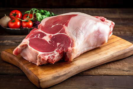 新鲜的烹饪猪肉食材背景图片