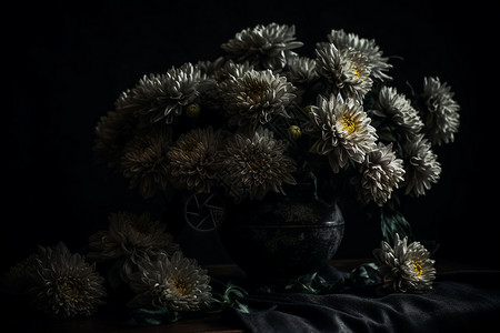 暗调的鲜花背景图片